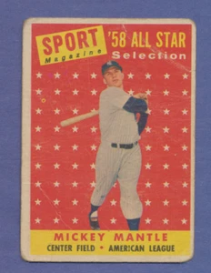 1958 Topps Mickey Mantle #487 AS All Star HOF Yankees NIEDRIGE BEWERTUNG - Bild 1 von 2