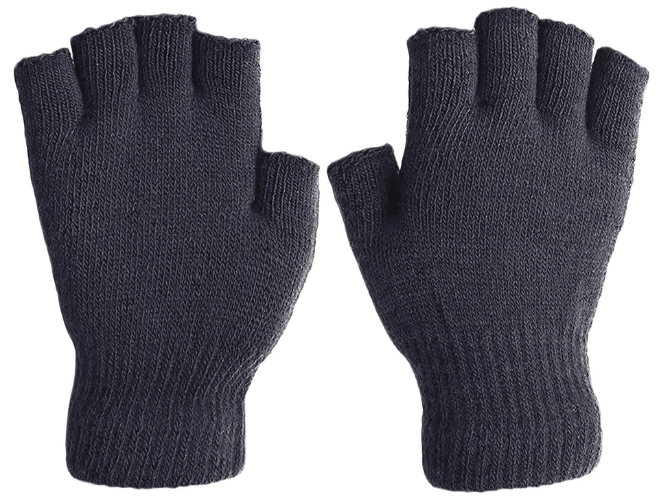 Luvas de inverno masculinas básicas de malha sem dedos - Imagem 1 de 1