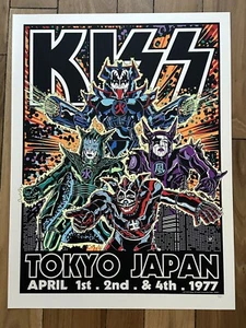 KISS Tokyo Giappone 1, 2, 4 aprile 1977 Poster Stardream Frank Kozik LE 80 - Foto 1 di 1