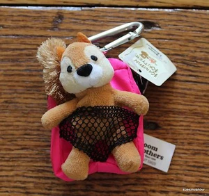 Squirrel w/Backpack Kampin Kritter Coin Purse Bag W/Carabineer Cute Fun Playful - Picture 1 of 7