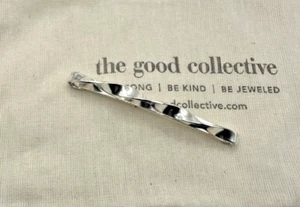 Boho Forjado a Mano Torcido Plata 925 Barrette en Plata NUEVO The Good Collective - Imagen 1 de 5