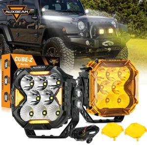 AUXBEAM 4" INCH LED Driving Light Offroad Fog Pods Combo Beam DRL Turn Signal - Picture 1 of 12