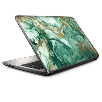 Envoltura de revestimiento universal para computadora portátil de 13 pulgadas - remolinos de pintura de mármol verde Foto 1 de 4