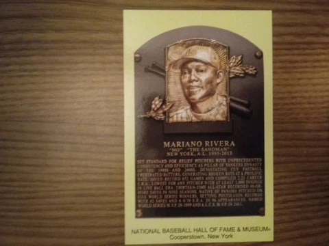 2019 Mariano Rivera HOF Plaque Postcard ENGLISH cancelled 7/21/19 DIMAGGIO stamp Cover