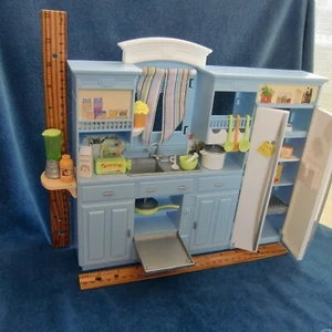 RAR Barbie blau Küche OK 2002 Play All Day Vorhänge 20 Zubehörteile 90er Style - Bild 1 von 7