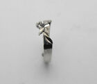 SOLID STERLING SILVER 925 Free Form Diamond-Cut Ring Top Design Size 7 Band