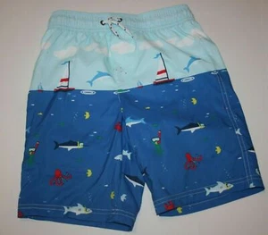 New Carter's Boys 4 5 year Swim Trunks Sailboat Ocean Theme Swimsuit - Picture 1 of 2