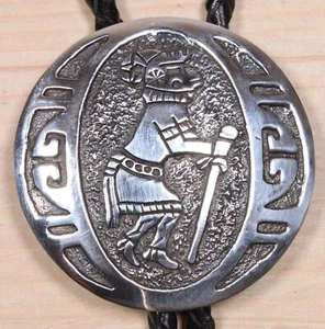 David James Southwestern Sterling Silver Bolo Tie X473C - Picture 1 of 5