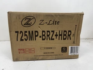 Z-Lite 725MP-BRZ+HBR 1Light Bronze Plug Heritage Brass with Bronze Shade Pendant - Picture 1 of 3
