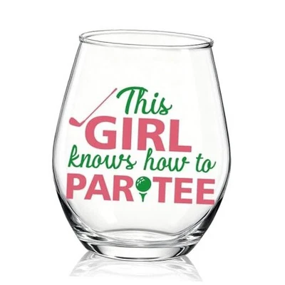 Camiseta engraçada sem haste This Girl Knows How To Par, presentes de golfe para mamãe  - Imagem 1 de 4