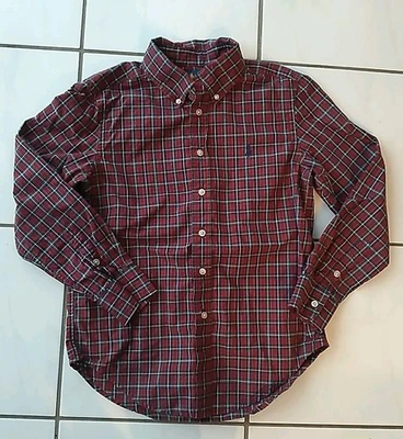 Camisa Ralph Lauren para niño mediana (10/12) roja y azul a cuadros abotonada Foto 1 de 3