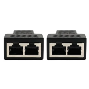 2* RJ45 Splitter Adapter 1 to 2 Ways Dual Female Port CAT5/CAT 6 LAN Ethernet D - Afbeelding 1 van 11