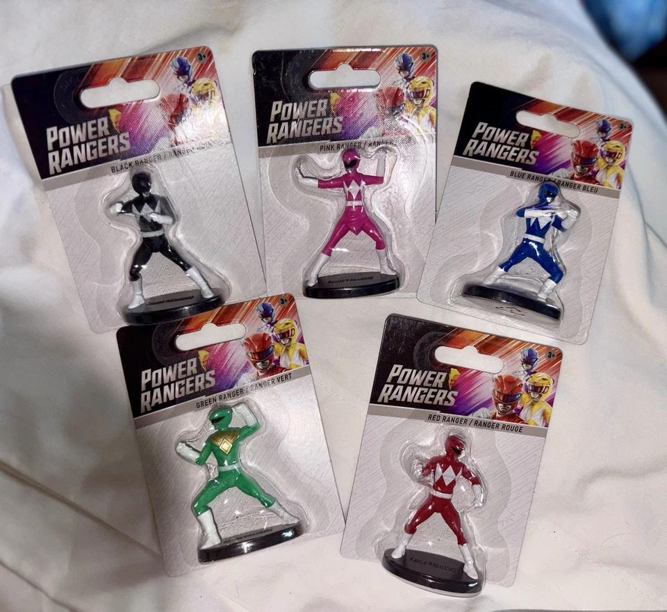 "Lote de 5 mini figuras de acción coleccionables de Power Rangers de 2,5"" juguete y adornos para pasteles" Foto 1 de 2
