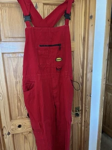 Diadora Utility Cargo Mens Dangarees Work Wear Trousers Red Regular Straight - Picture 1 of 4