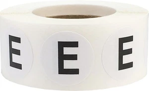 Letter E Inventory Labels 075 Inch Round Circle Dots 500 Adhesive Stickers - Picture 1 of 2