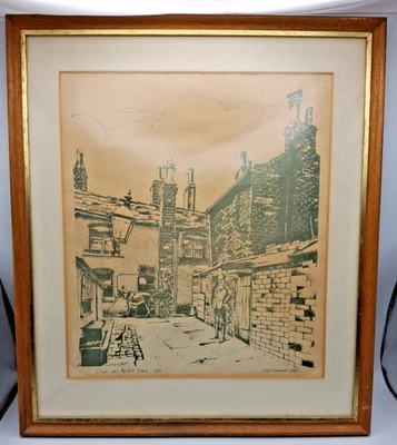 Vintage Print Of The Crown And Anchor Yard In Leeds By Brummelt Smith J2065 - Изображение 1 из 4