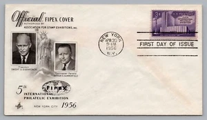 1956 FDC Dwight D. Eisenhower Arthur Summerfield 5th FIPEX Cover 3C Purple - Picture 1 of 2