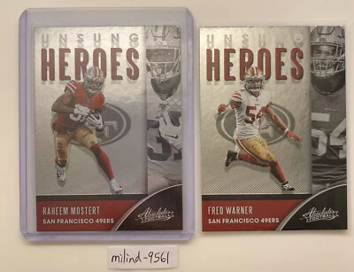 2020 Panini Absolute - Raheem Mostert Unsung Heroes #UH-RM + Bonus 49ers Card! - Image 1 of 2