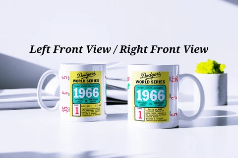 1966 Los Angeles Dodgers World Series Game 1 Ticket  White Coffee Mug 11oz New Cover