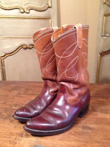 VINTAGE H H MARKE COWBOY WESTERN STIEFEL KORKSOHLE HERREN GRÖSSE 7 D BILLY MARTINS SELTEN!! - Bild 1 von 6
