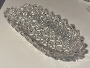Cuenco ovalado de cristal tallado anteriormente precioso - astillado, solo proyecto - 11,5" - Imagen 1 de 19