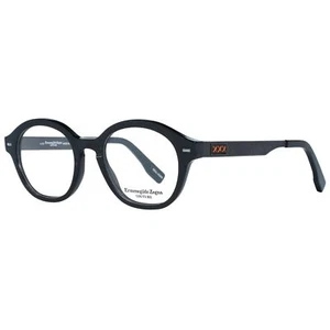 Gafas informales redondas lisas Ermenegildo Zegna ZC 5018 para hombre con marco óptico negro - Imagen 1 de 4