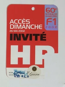 54348 103crt/ - Guest - Invito - Grand Prix Monaco Formula 1 2002 - Picture 1 of 4