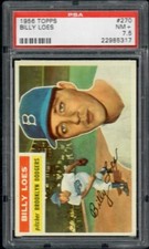 Billy Loes 1956 Topps #270 PSA 7.5 NM Brooklyn Dodgers