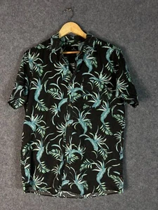 Ripcurl Shirt Mens Size Medium Black Floral Short Sleeve Button Up Casual Cotton - Picture 1 of 10