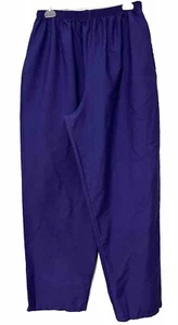 Medline Comfort Ease Purple Scrub Pants Elastic Waist Sz L Pockets Wide Legs - Picture 1 of 12
