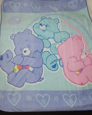 Винтажное одеяло Care Bear 55 дюймов x 46 дюймов - Изображение 1 из 4