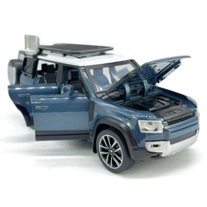 1:32 Land Rover Defender 110 Model Toy Car Diecast Toy Vehicle Doors Open Blue - Picture 1 of 13