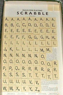 4 TILES FOR 99p SCRABBLE REPLACEMENT LETTERS STANDARD SIZE SQUARE BACK ORIGINAL - Image 1 of 2