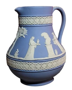 Wedgewood Blue Jasperware Small Pitcher 5". Excellent Condition - Picture 1 of 9