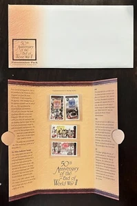 50th ANNIVERSARY END OF WORLD WAR II COVER AND FOLDER SINGAPORE STAMPS - Picture 1 of 6