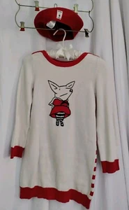 Gymboree Used Sweater Beret Set Girls Size 8 Olivia Pig Striped Back Long Sleeve - Picture 1 of 20
