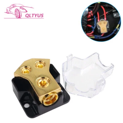 2-Way Car Audio Splitter Amp Power 0 Gauge In 4 Gauge Out  Distribution Block - Image 1 of 4