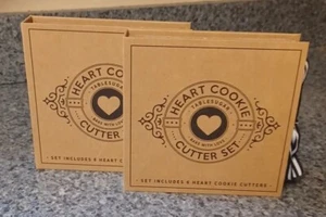 2 Card Board Book Box Heart Cookie Cutter Sets Total Of 12 Different Size Hearts - Picture 1 of 13