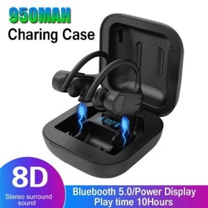 Bluetooth Headset TWS Wireless Earphones Earbuds Headphones Stereo Ear Hook - Picture 1 of 12