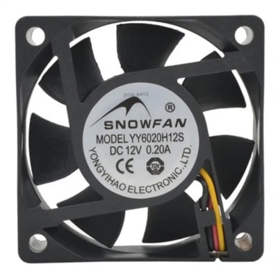 6CM oil bearing 6020 power 3 wire cooling fan YY6020H12S 12V 0.20A - Image 1 of 4