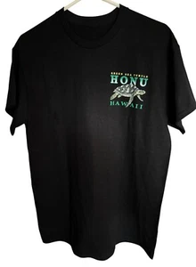 Honu Hawaii Black Men's Size Medium Hawaiian Green Sea Turtle Graphic T-Shirt - Picture 1 of 6