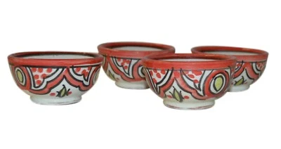 Moroccan Handmade Dipping Sauce Bowl Set of 4 X-Small Serving Pinch Spice Butter - Image 1 of 4