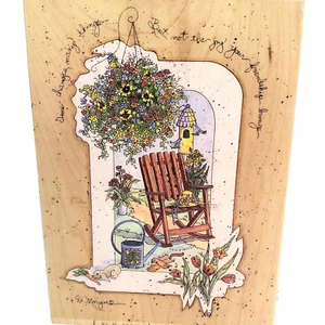 STAMPS HAPPEN Wood Mounted Rubber Stamp Rocking Chair Time Changes 90063 - Picture 1 of 6