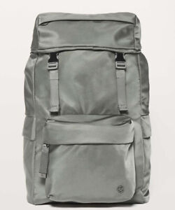 Lululemon On My Level Rucksack 18L Grey Sage NWT Gray Green Gym School Backpack