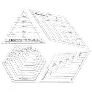 4x Quilting Patchwork Ruler Plastic Rulers Crafts Sewing Handmade Drawing Tool - Picture 1 of 12