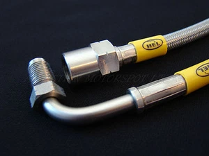 BMW E46 M3 REAR HEL PERFORMANCE BRAIDED BRAKE LINES TO BREMBO CALIPERS - Picture 1 of 3