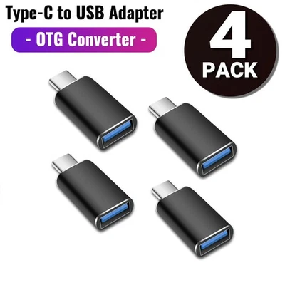 4 Pack USB-C 3.1 Male to USB A Female Adapter Converter OTG Type C Android Phone - Image 1 of 4