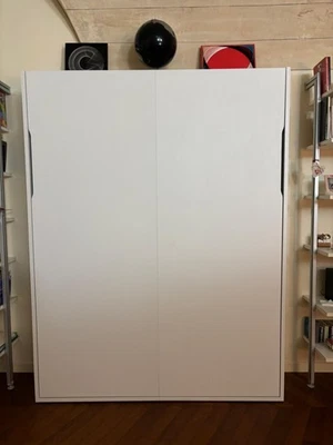 Letto a Scomparire Matrimoniale Bianco Frassinato  Misura Cm 175xh226x40 - Immagine 1 di 4