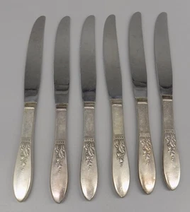 6 coltelli da tavola Simon L George H Rogers modello presentazione 1948 piatto argento - Foto 1 di 6