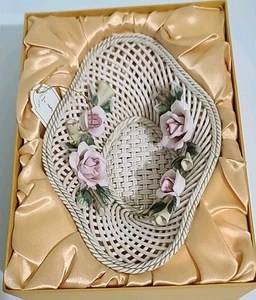 Arte Porcelain Collection Decorated Dish White / Multi Color w/ Flowers - Picture 1 of 9